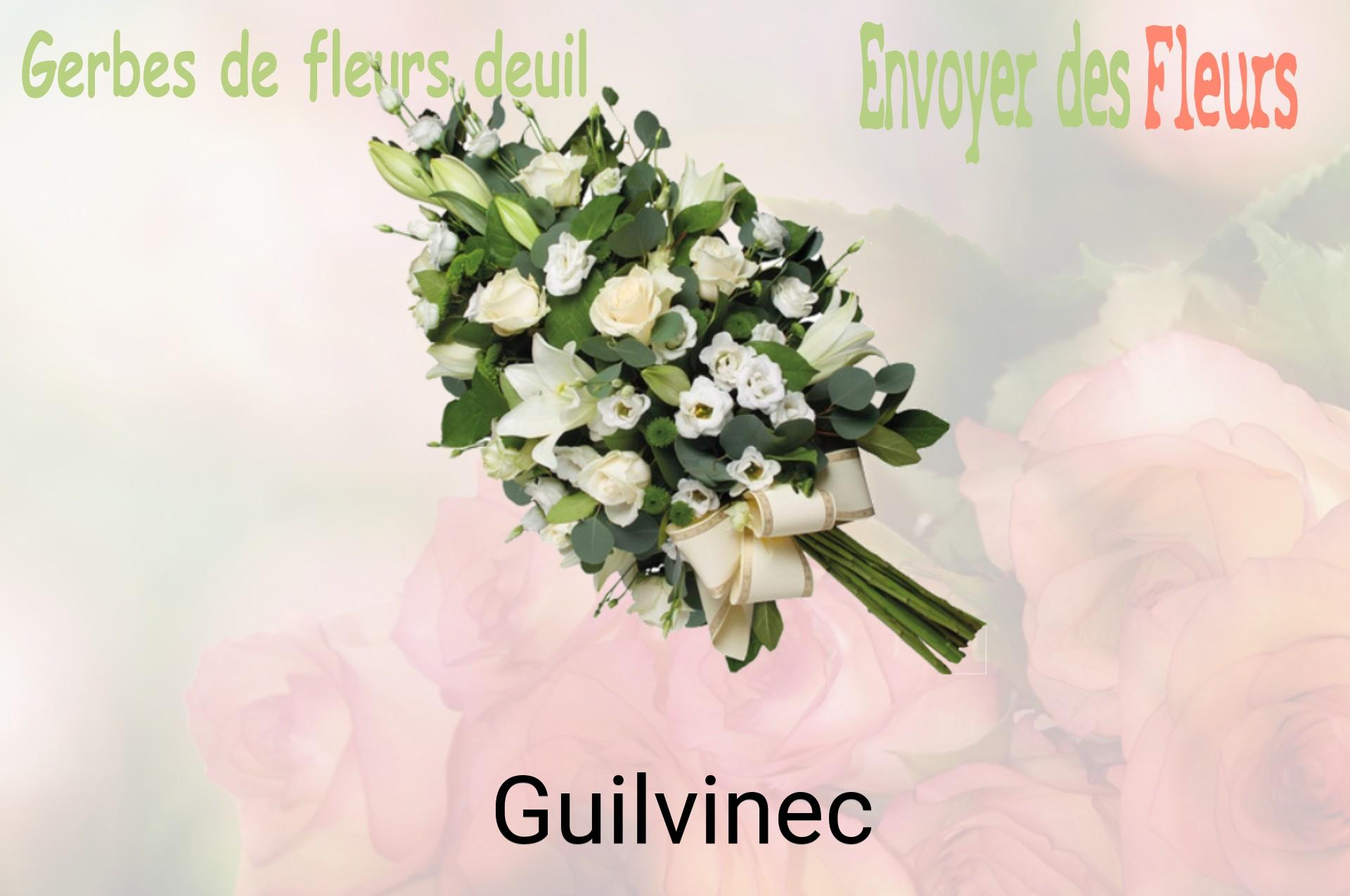 Gerbe de fleurs de deuil livrée à Guilvinec